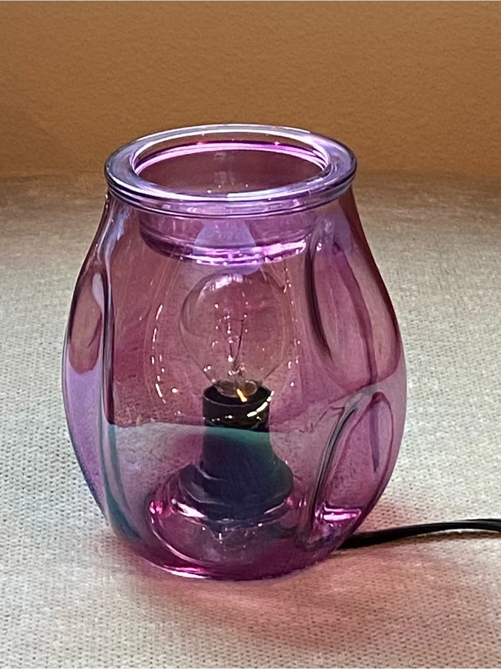 Purple Glass Table Lamp Wax Warmer - Scentsy Bubbled Ultraviolet